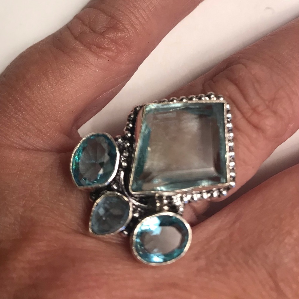 Blue Topaz 925 Stamped Sterling Silver Ring